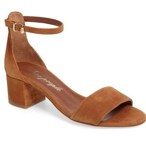Free People Tan Block Heel Sandals